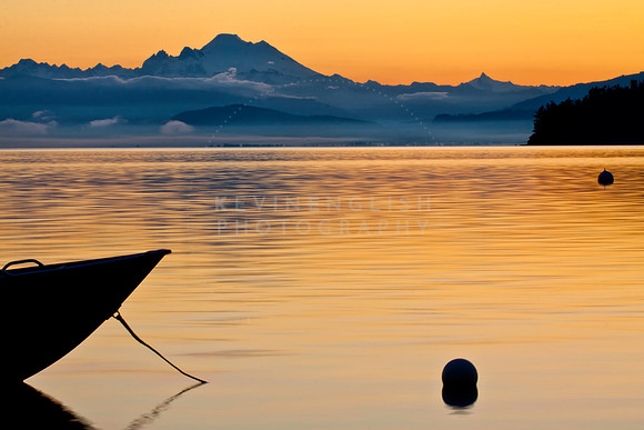 Sunrise from the beach to Mt. Baker