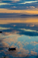 Sunrise from coast to Mount Baker