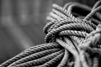 Coiled rope B&W