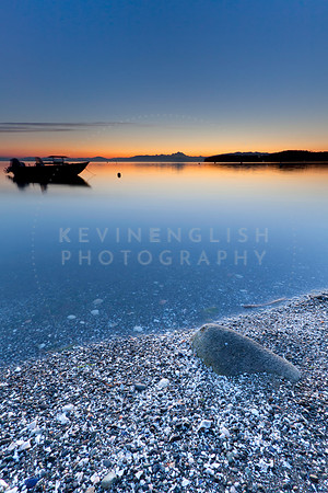 Sunrise from the beach to Mt. Baker